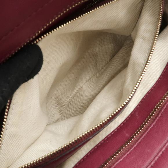 Gucci Bordeaux Reddish-Purple Hue Leather Shoulder Bag - Picture 13 of 15